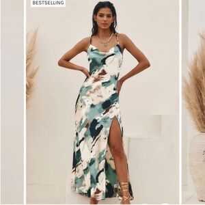 Elegant Abstract Maxi Dress